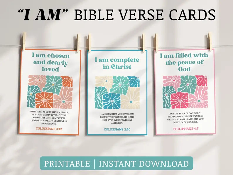 Christian Affirmation Cards for Women – 50 Scripture “I Am” Verses
