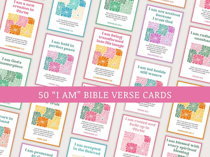 Christian Affirmation Cards for Women – 50 Scripture “I Am” Verses