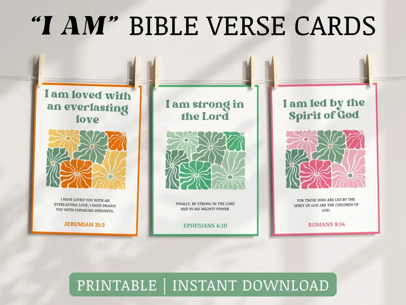 Christian Affirmation Cards for Women – 50 Scripture “I Am” Verses